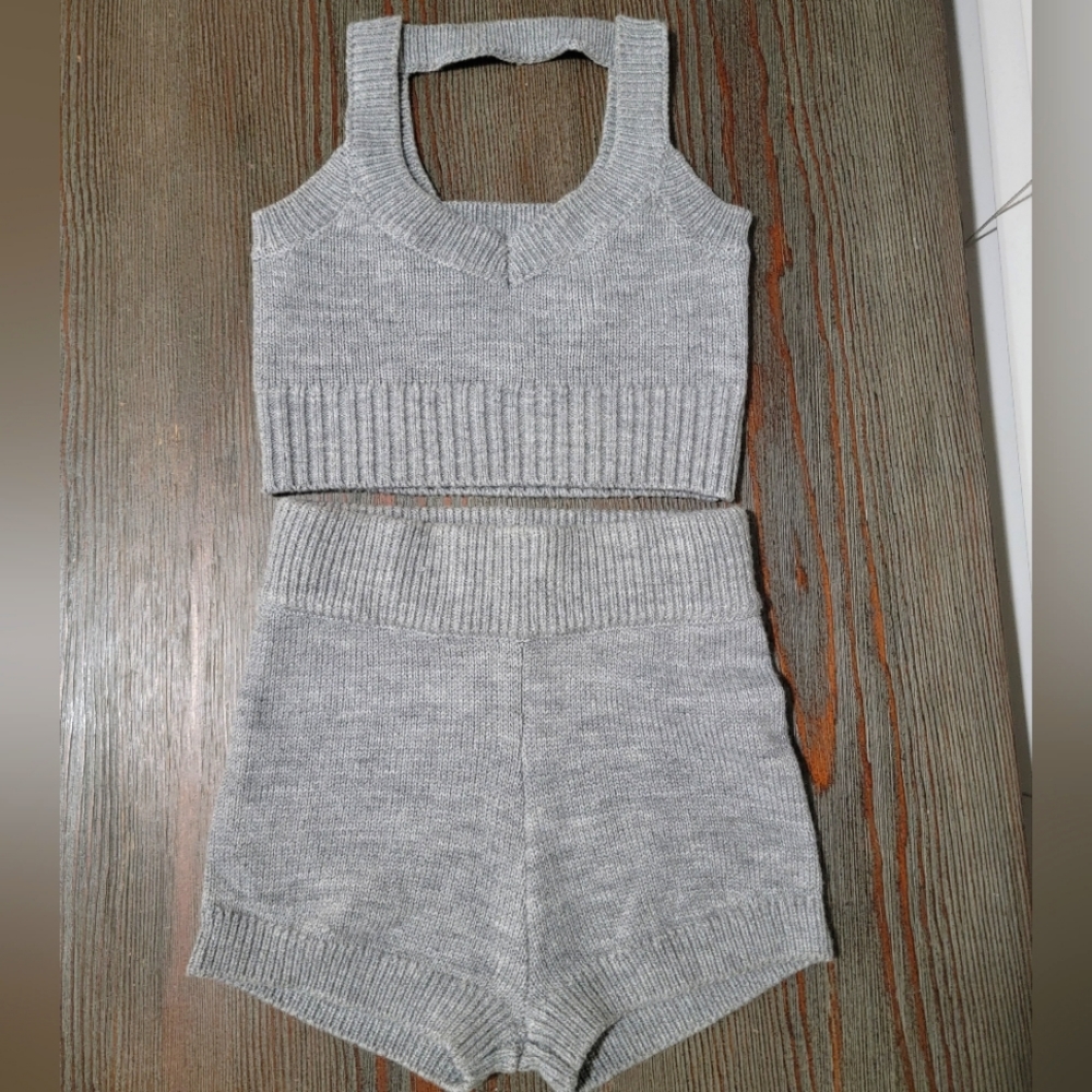 Jo + Jax grey knit dance set
